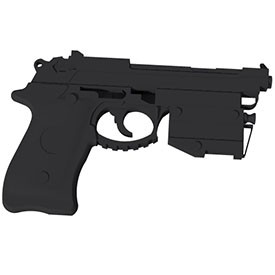beretta 9mm laser 3D Object | FREE Artlantis Objects Download
